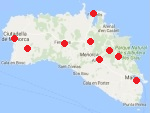 Mapa Menorky - kostely