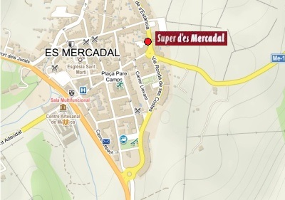 Mapa es Mercadal - obchody